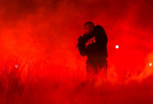 American rapper Kanye West performs during his Vultures Listening Experience at Wuyuan River Stadium on September 15, 2024 in Haikou, Hainan Province...