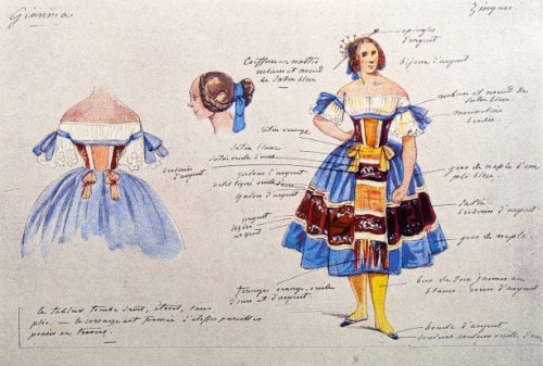 antique image from french magazine, theatre costumes - fashion stock illustrations