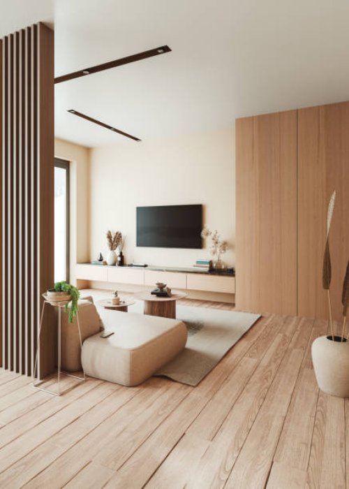 apartment in japandi style design - home decoration stock pictures, royalty-free photos & images