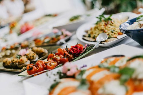 appetizer dishes on the buffet at a party - food stock pictures, royalty-free photos & images