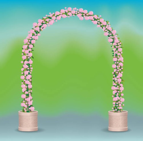 arc of roses feier - garden decoration stock-grafiken, -clipart, -cartoons und -symbole