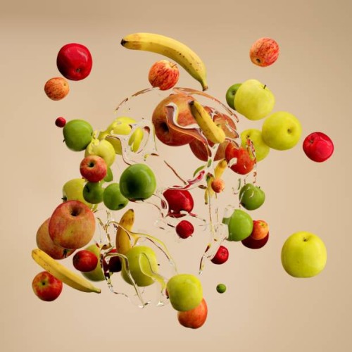 art of 3d cgi abstract design fruits and food apples - food photos et images de collection