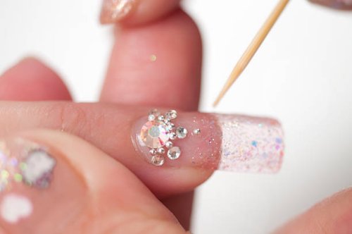 artificial nails - faulse diamond decoration - nails art stock pictures, royalty-free photos & images