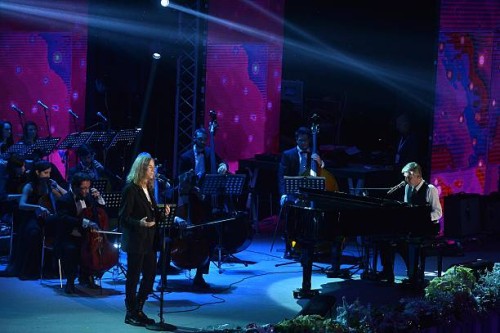 Artist Patti Smith and Tony Shanahan perform during the annual Vatican's Christmas concert on December 13, 2014 at the Vatican's Conciliation...