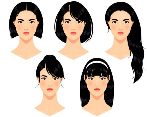 asian women - hairstyle stock illustrations