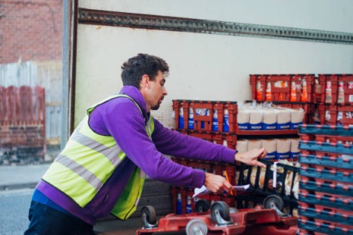 attaching relevant paperwork to pallets - food stock pictures, royalty-free photos & images