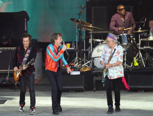 August 2022, Berlin: Mick Jagger , Ron Wood and Keith Richards of the British band The Rolling Stones during the anniversary tour "Sixty" at the...