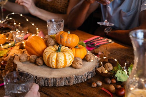 autumn celebrations around the table - home decoration stock pictures, royalty-free photos & images