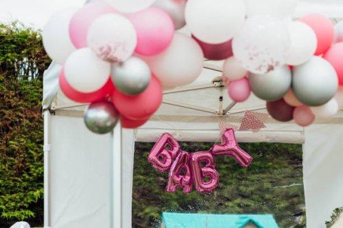 baby shower decorations - garden decoration stock pictures, royalty-free photos & images