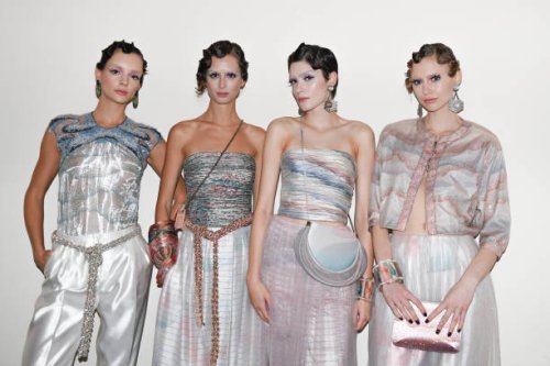 Backstage at the Giorgio Armani Spring 2024 Ready To Wear Runway Show on September 24, 2023 in Milan, Italy.