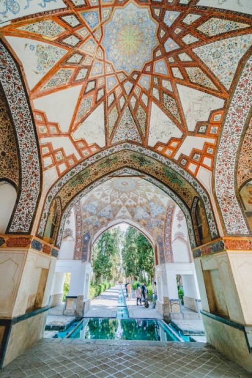 bagh-e fine graden, kashan, iran - garden decoration stock pictures, royalty-free photos & images