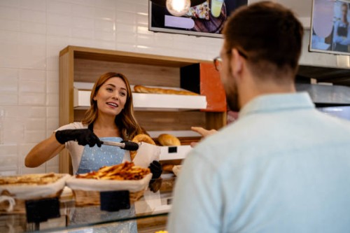 bakery's excellent customer engagement - junk food stock pictures, royalty-free photos & images