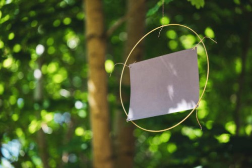 baptism decoration hanging in the trees. garden party, summer festival, birthday party, baptism or wedding. - garden decoration stock pictures, royalty-free photos & images