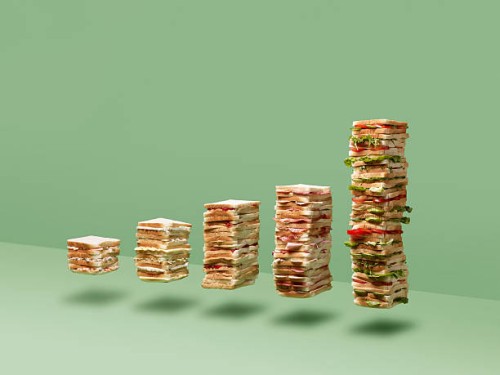 bar chart made if sandwich's - food stock pictures, royalty-free photos & images