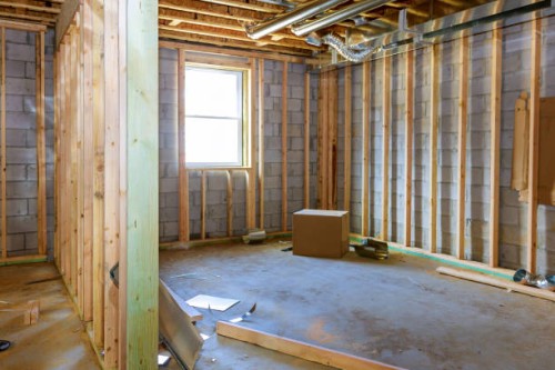 basement framing construction interior frame of a new house - home decoration stock pictures, royalty-free photos & images
