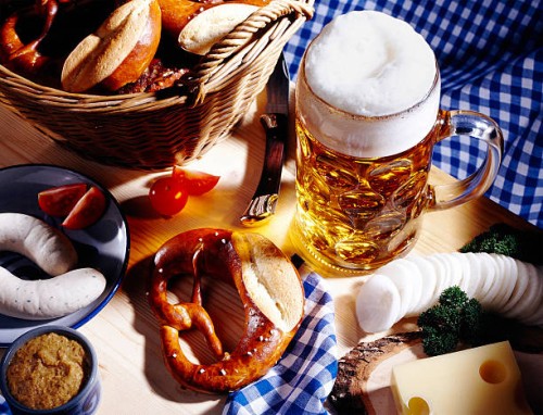 bavarian meal and a glass of beer - food stock pictures, royalty-free photos & images