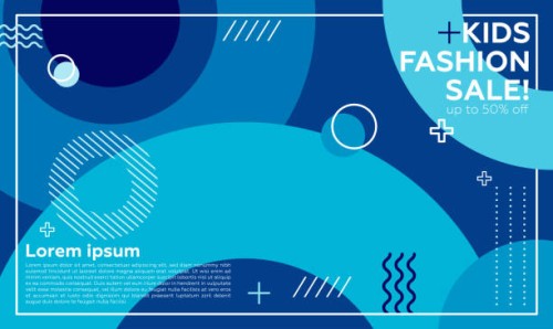 bearbeitbare post-vorlage social-media-banner für digitales marketing. promotion marke mode. streaming. kinderkonzepte und blaue farben. - fashion stock-grafiken, -clipart, -cartoons und -symbole