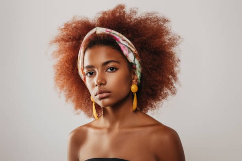 beautiful afro girl with earrings - fashion stock pictures, royalty-free photos & images