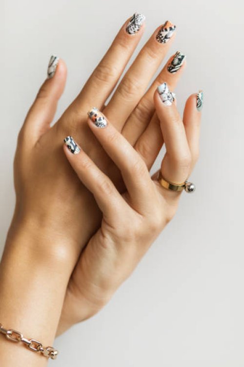 beautiful art manicure design nails. - nails art stock pictures, royalty-free photos & images