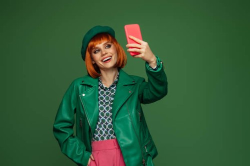 beautiful emotional woman using smartphone - fashion stock pictures, royalty-free photos & images