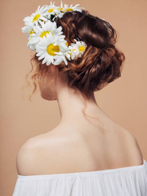 beautiful girl from the back - hairstyle stock pictures, royalty-free photos & images