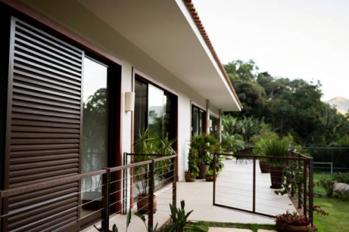 beautiful house facade in petrópolis, rio de janeiro, brazil - garden decoration stock pictures, royalty-free photos & images