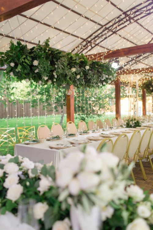 beautiful wedding reception at the stylishly decorated terrace - garden decoration stock pictures, royalty-free photos & images