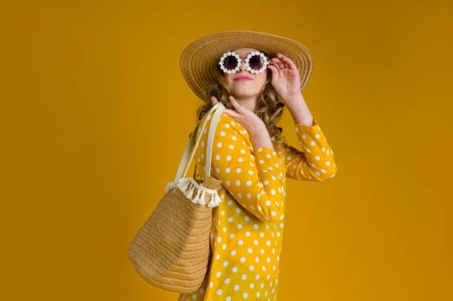 beautiful woman in yellow summer dress - fashion stock pictures, royalty-free photos & images