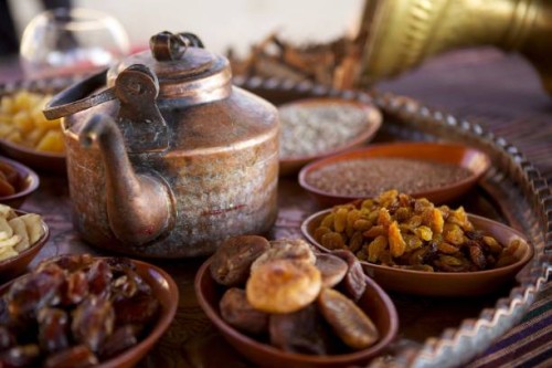 bedouin tea, nuts and dried fruit - food stock pictures, royalty-free photos & images