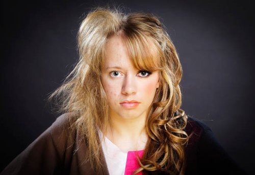 before and after teenage girl - hairstyle stockfoto's en -beelden