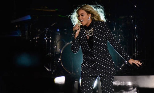 Beyonce performs on stage during a Get Out The Vote concert in support of Hillary Clinton at Wolstein Center in Cleveland, Ohio on November 4, 2016...
