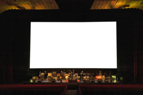billboard blank advertising banner media display in theater - concert stock pictures, royalty-free photos & images