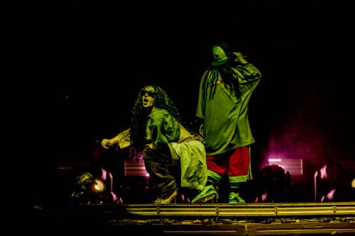 Billie Eilish, Charli XCX at the Billie Eilish "Hit Me Hard and Soft" Tour at Kia Forum on December 17, 2024 in Inglewood, California.