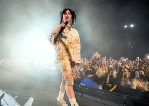 Billie Eilish performs onstage at the Coachella Stage during the 2022 Coachella Valley Music And Arts Festival on April 16, 2022 in Indio, California.