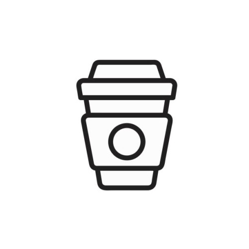 black and white illustration of a paper coffee cup - junk food stock illustrations