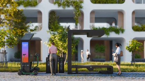 borne de recharge solaire dans une zone résidentielle - garden decoration photos et images de collection