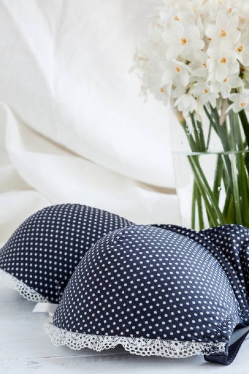 bra, thong and lingerie with white flowers - garden decoration stock pictures, royalty-free photos & images