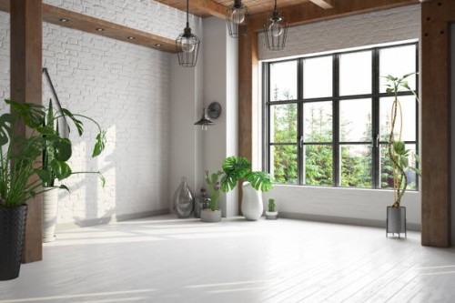 bright room full of green plants and window view - home decoration stock pictures, royalty-free photos & images