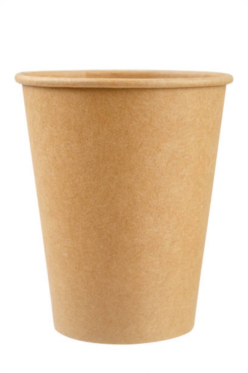 brown color paper drink glass disposable isolated on white background, clipping path - junk food stock pictures, royalty-free photos & images