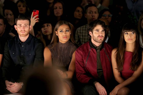 Bryan Greenberg, Skylar Diggins, Darren Criss and Hannah Simone attend the Richard Chai LOVE & Men's fashion show during Mercedes-Benz Fashion Week...
