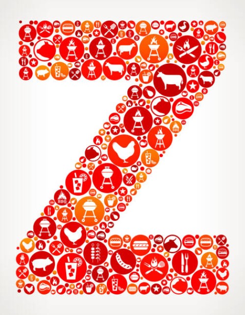 buchstabe z barbecue party symbol muster hintergrund - junk food stock-grafiken, -clipart, -cartoons und -symbole
