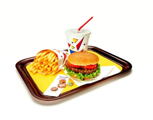 burger, fries and soda on tray. - junk food stock pictures, royalty-free photos & images