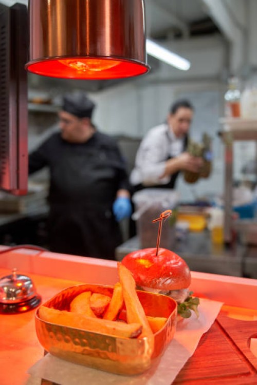 burger ready to be served - junk food stock pictures, royalty-free photos & images