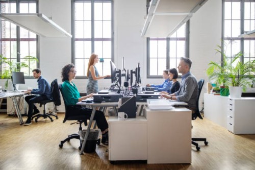 business people working at a modern office - home decoration stock pictures, royalty-free photos & images