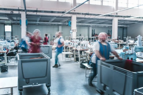 busy day in textile factory - fashion stock pictures, royalty-free photos & images