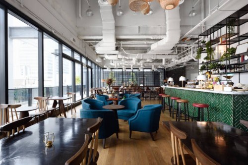 cafe lounge in a co-working office - home decoration stock pictures, royalty-free photos & images