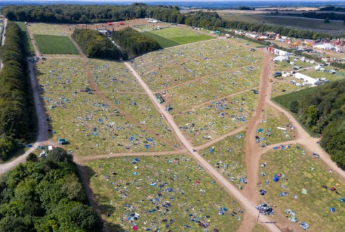 Camping equipment and rubbish left behind at Boomtown Fair, despite an increased environmental message on August 13, 2019 in Winchester, United...