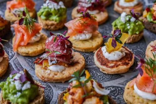 canapes for party - food stock pictures, royalty-free photos & images