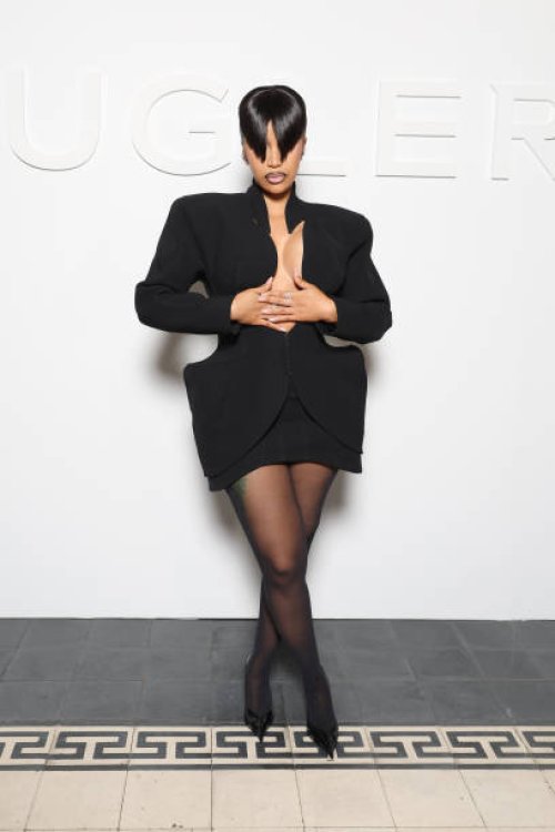 Cardi B attends the Mugler Womenswear Spring-Summer 2025 show as part of Paris Fashion Week on September 26, 2024 in Paris, France.