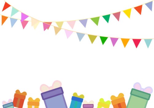 carnival garland with flags - home decoration stock illustrations